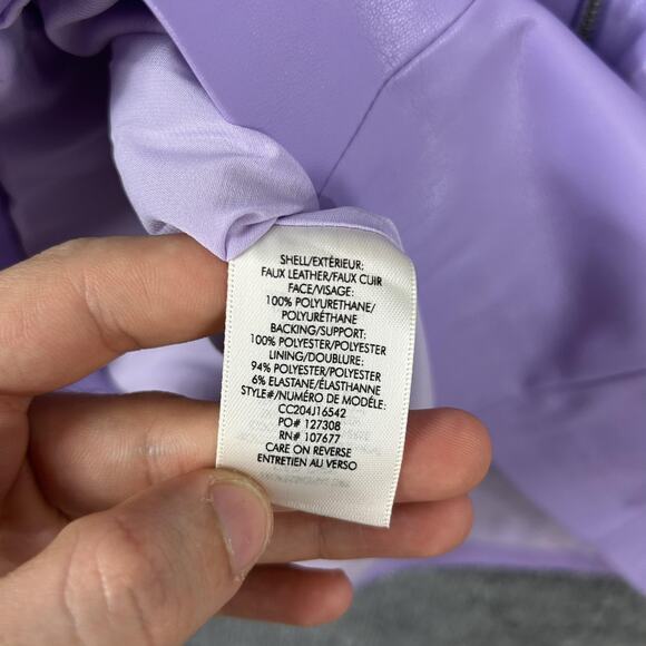 Alice Olivia Dress 6 Nelle Purple Vegan Faux Leather Mini Bodycon Party Sexy - Picture 13 of 15